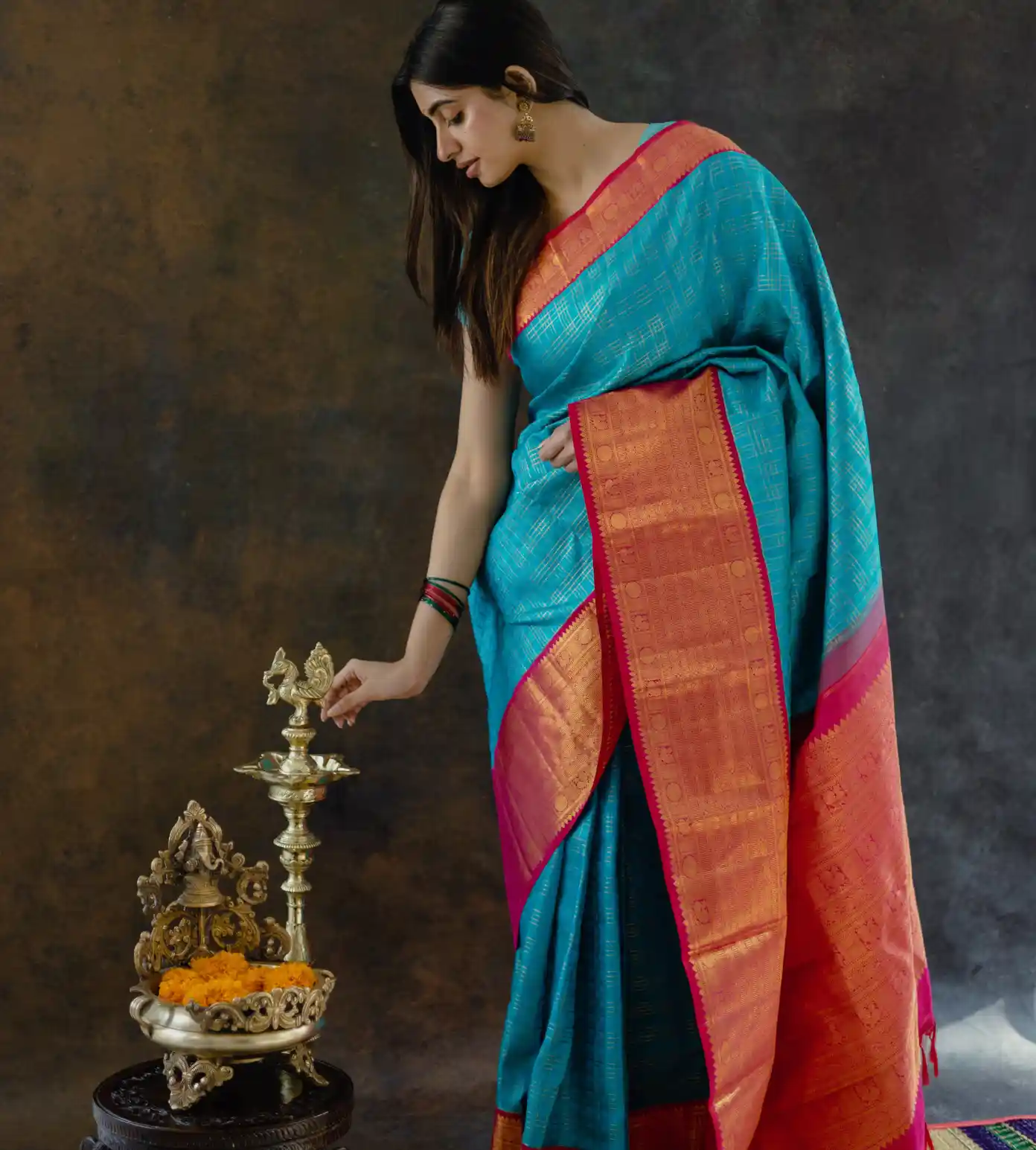 Blue Kanchipuram Silk Saree2