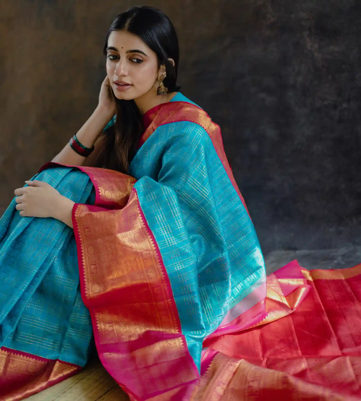 Blue Kanchipuram Silk Saree3