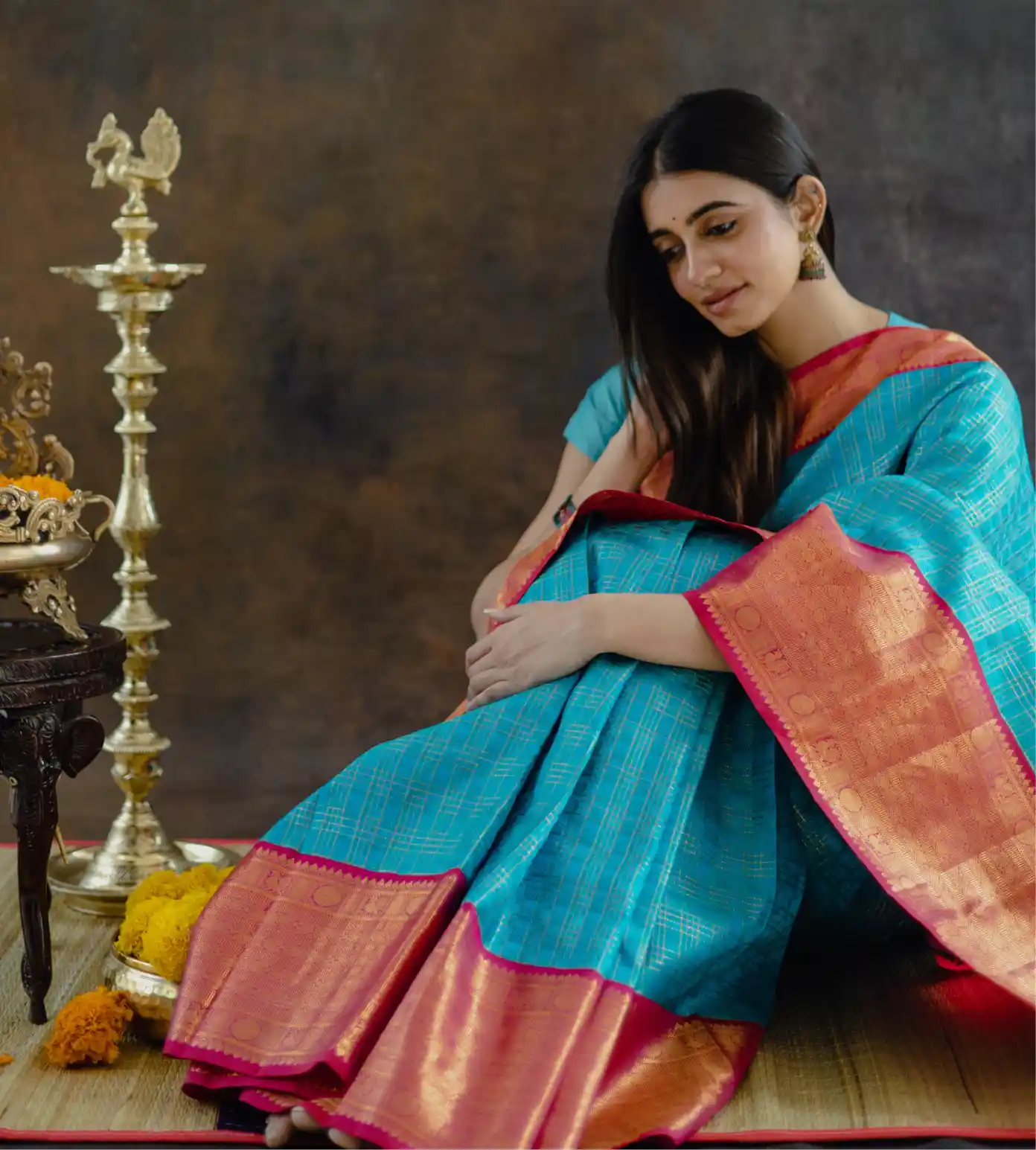 Blue Kanchipuram Silk Saree4