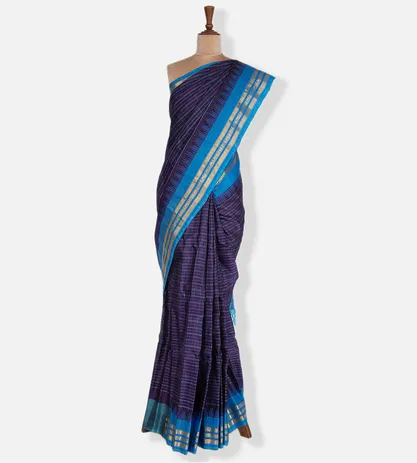 Deep Blue Gadwal Silk Saree2