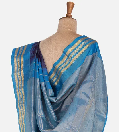 Deep Blue Gadwal Silk Saree3