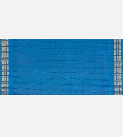 Deep Blue Gadwal Silk Saree4