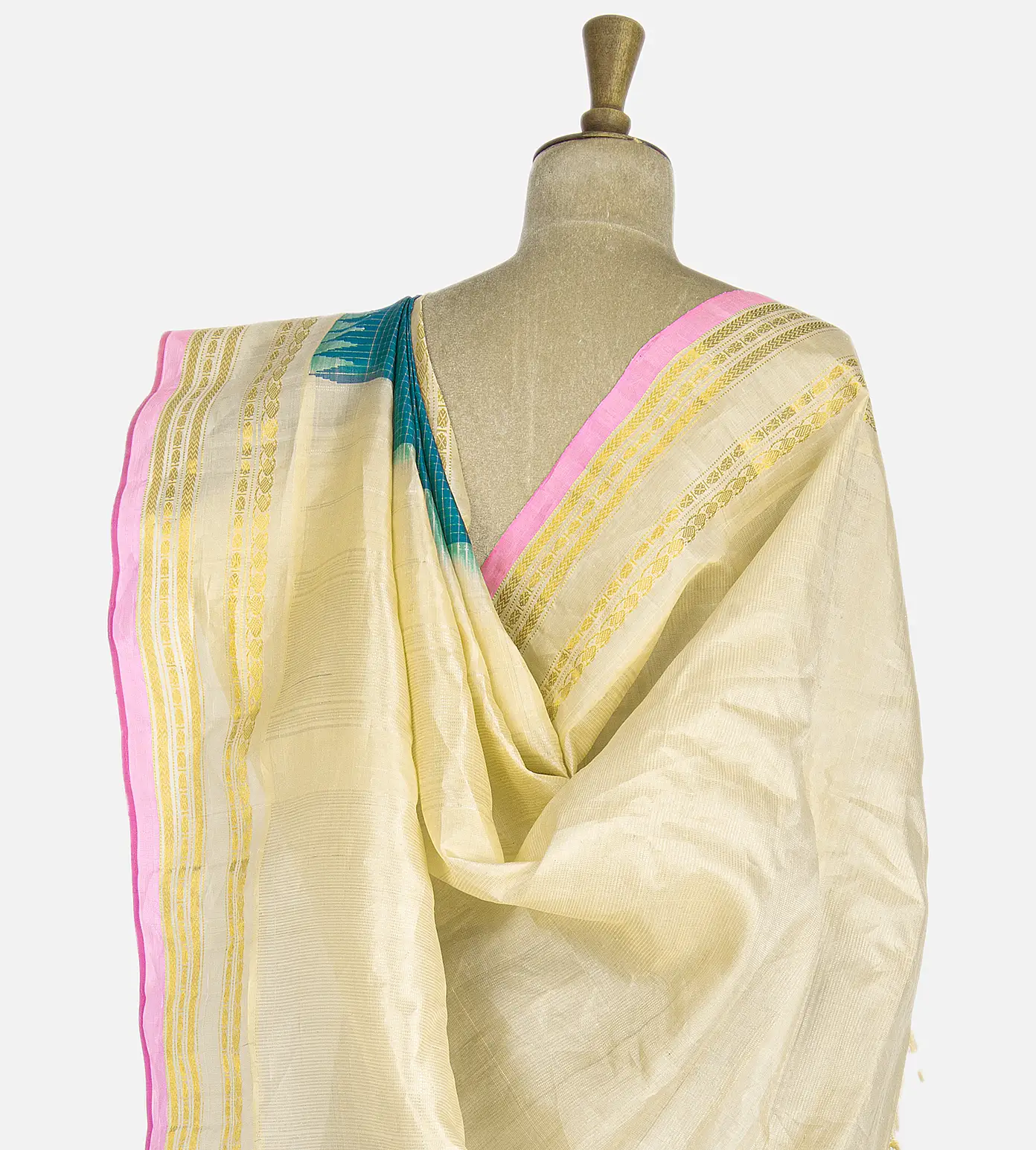 Deep Teal Gadwal Silk Saree3