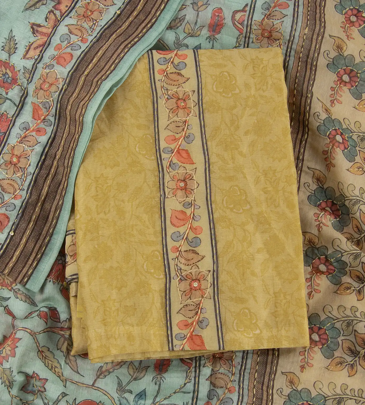 Beige Mixed Cotton Salwar1