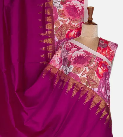 Dark Pink Kanchipuram Silk Saree1