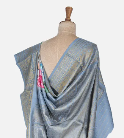 Grey Kanchipuram Silk Saree3
