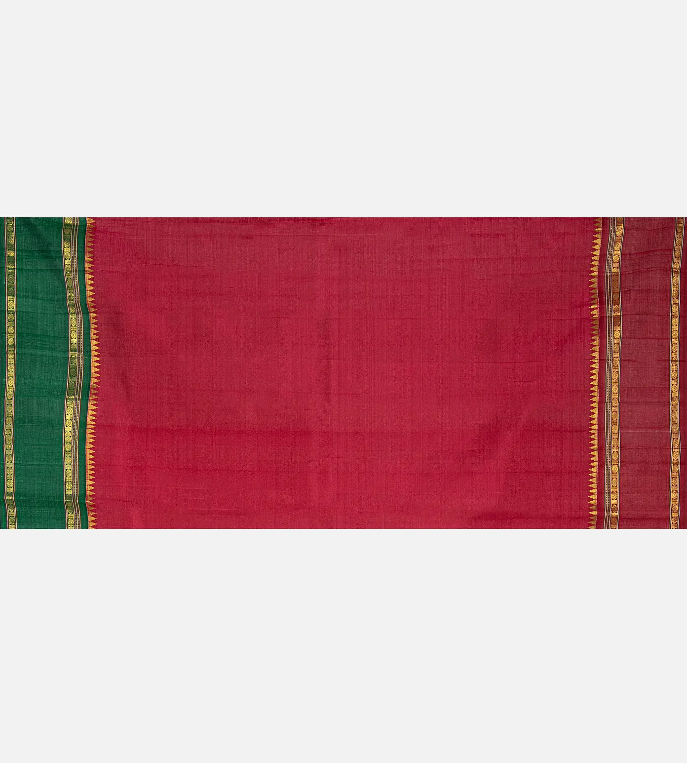 Off-White Hand Block Printed Kanchipuram Silk Saree4