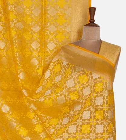 Yellow Kora Silk Saree1