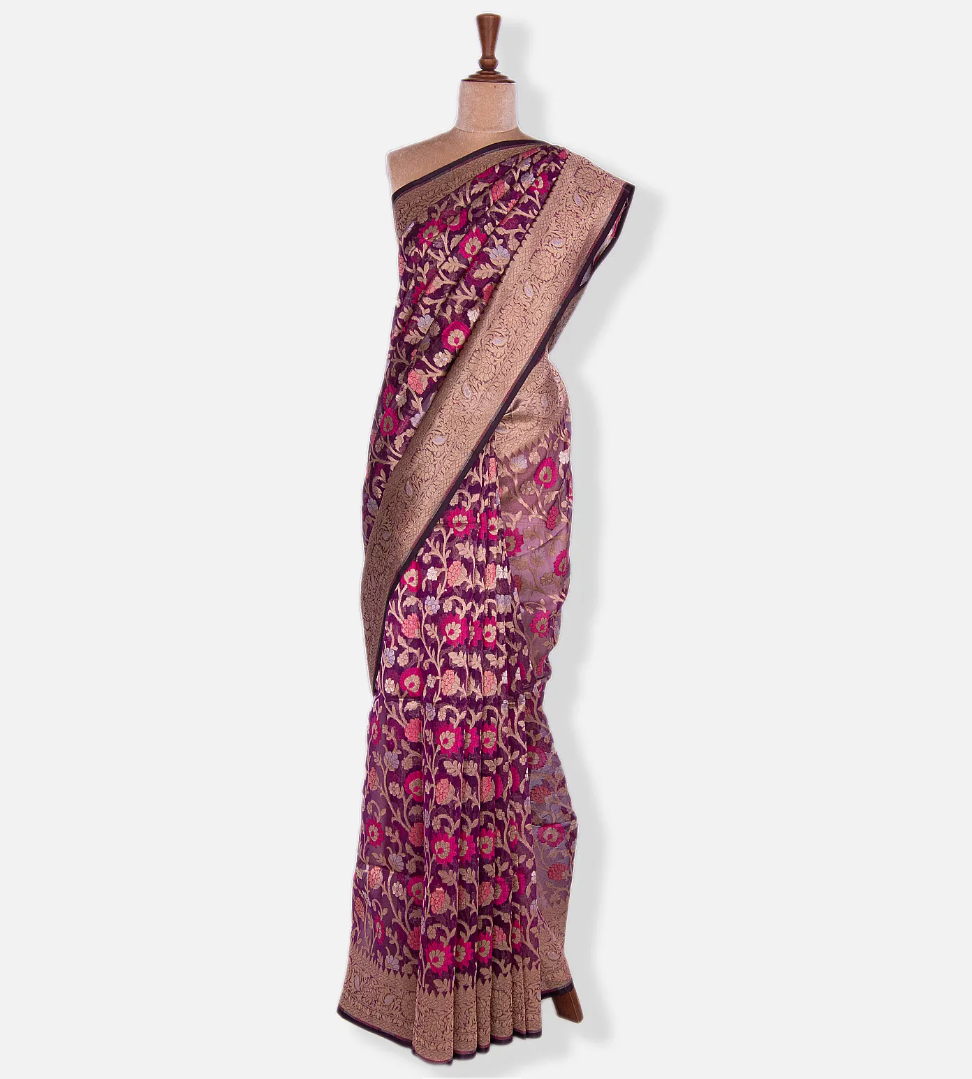 Purple Kora Silk Saree2