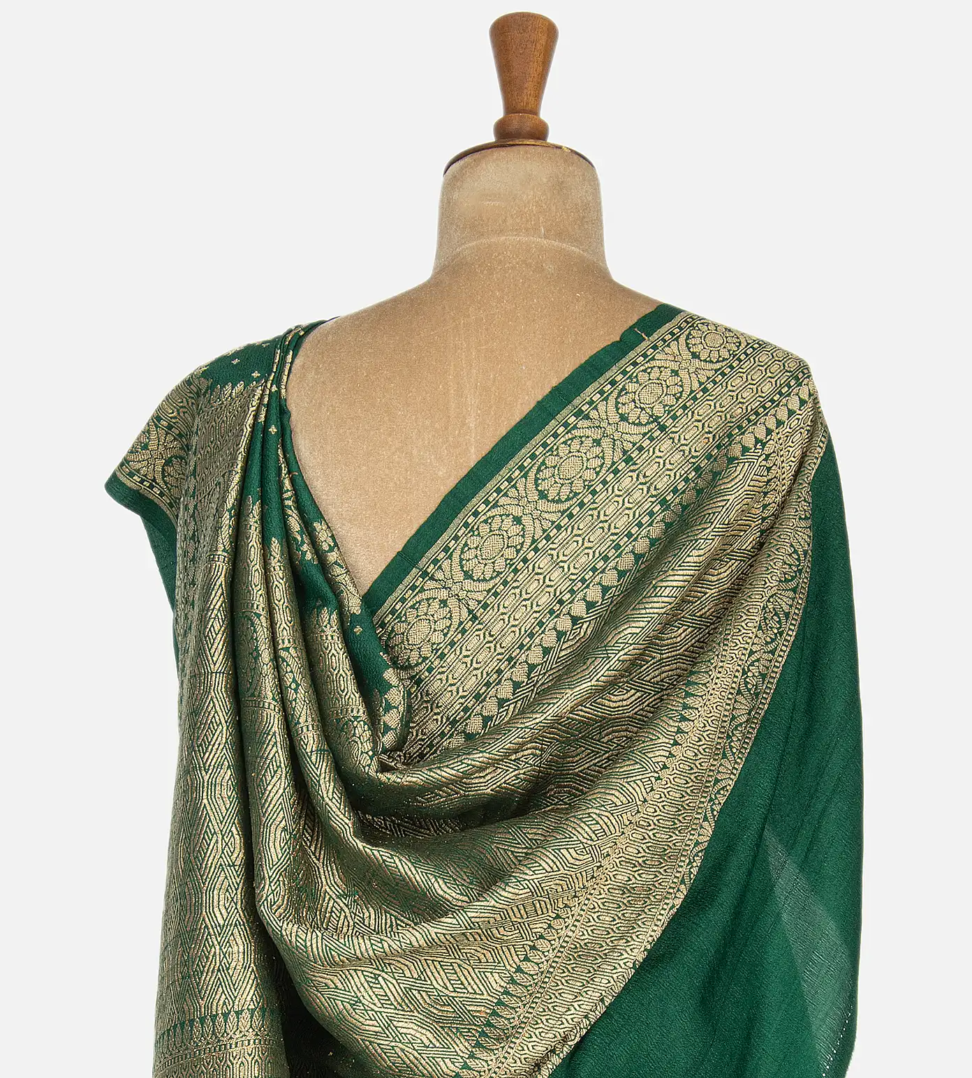 Green Banarasi Tussar Georgette Saree3
