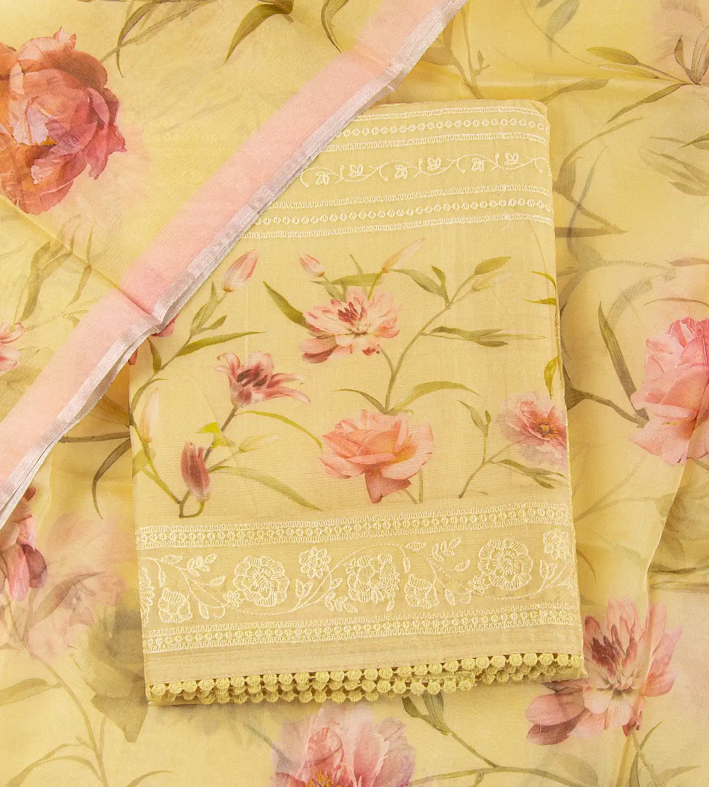 Yellow Organza Embroidery Salwar1