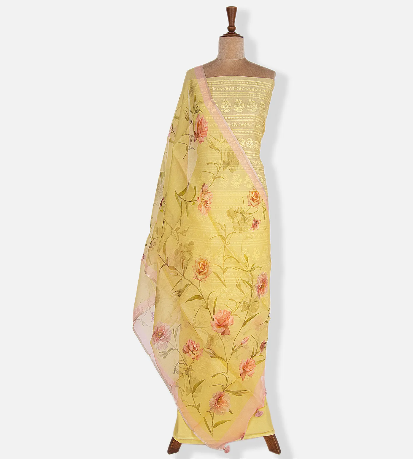 Yellow Organza Embroidery Salwar2