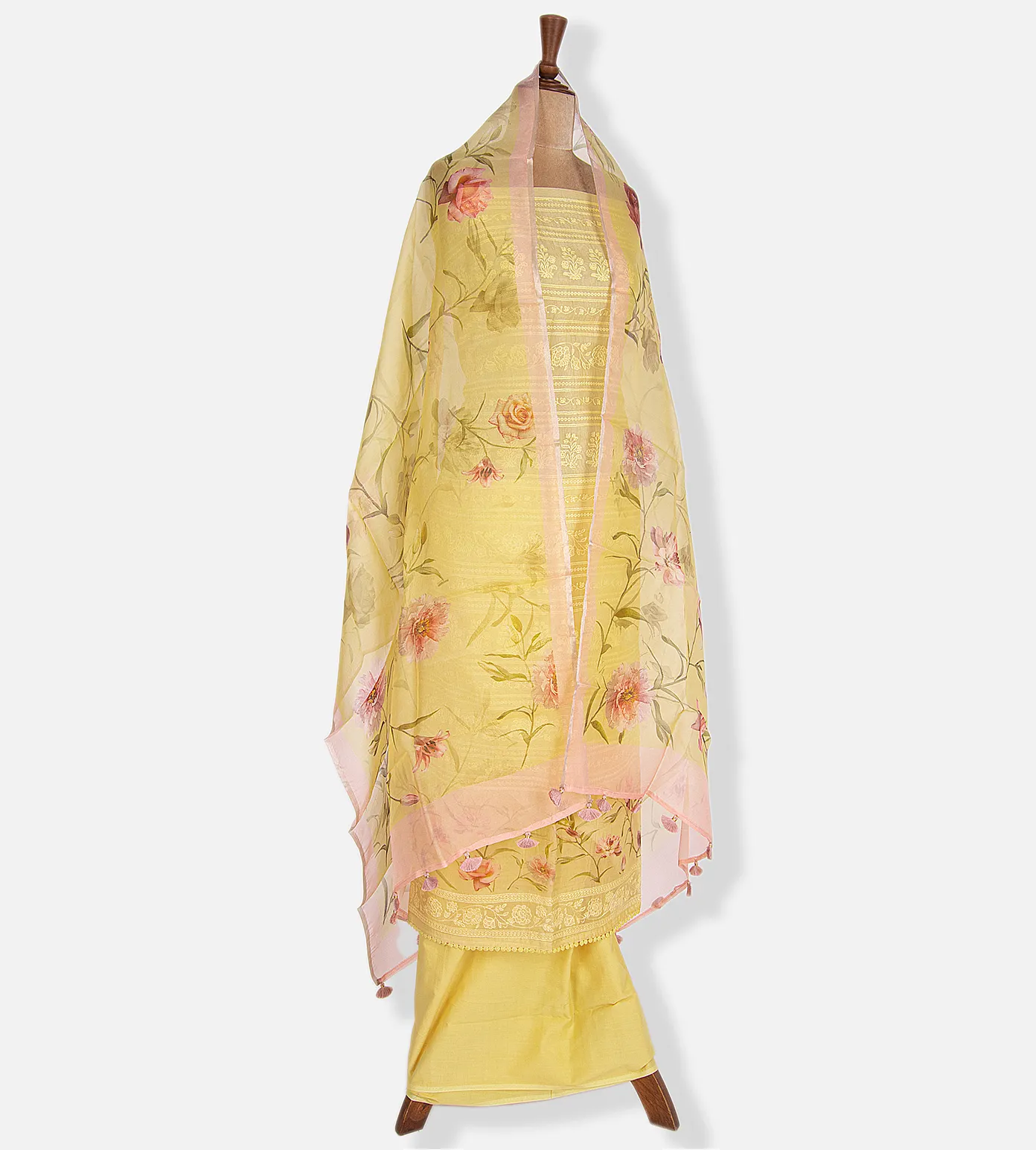 Yellow Organza Embroidery Salwar3