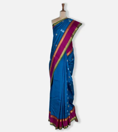 Prussian Blue Kanchipuram Silk Saree2