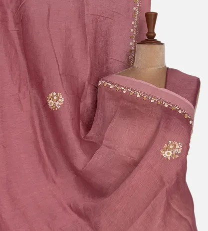 Lotus Pink Linen Saree1