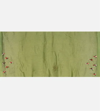 Green Linen Saree4
