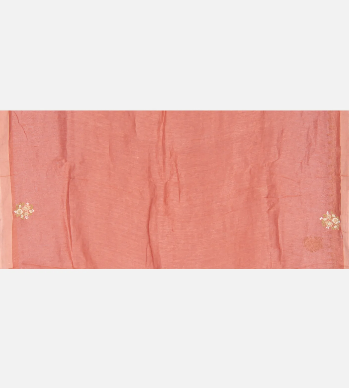 Peach Linen Saree4