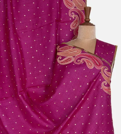 Pink Tussar Embroidery Saree1