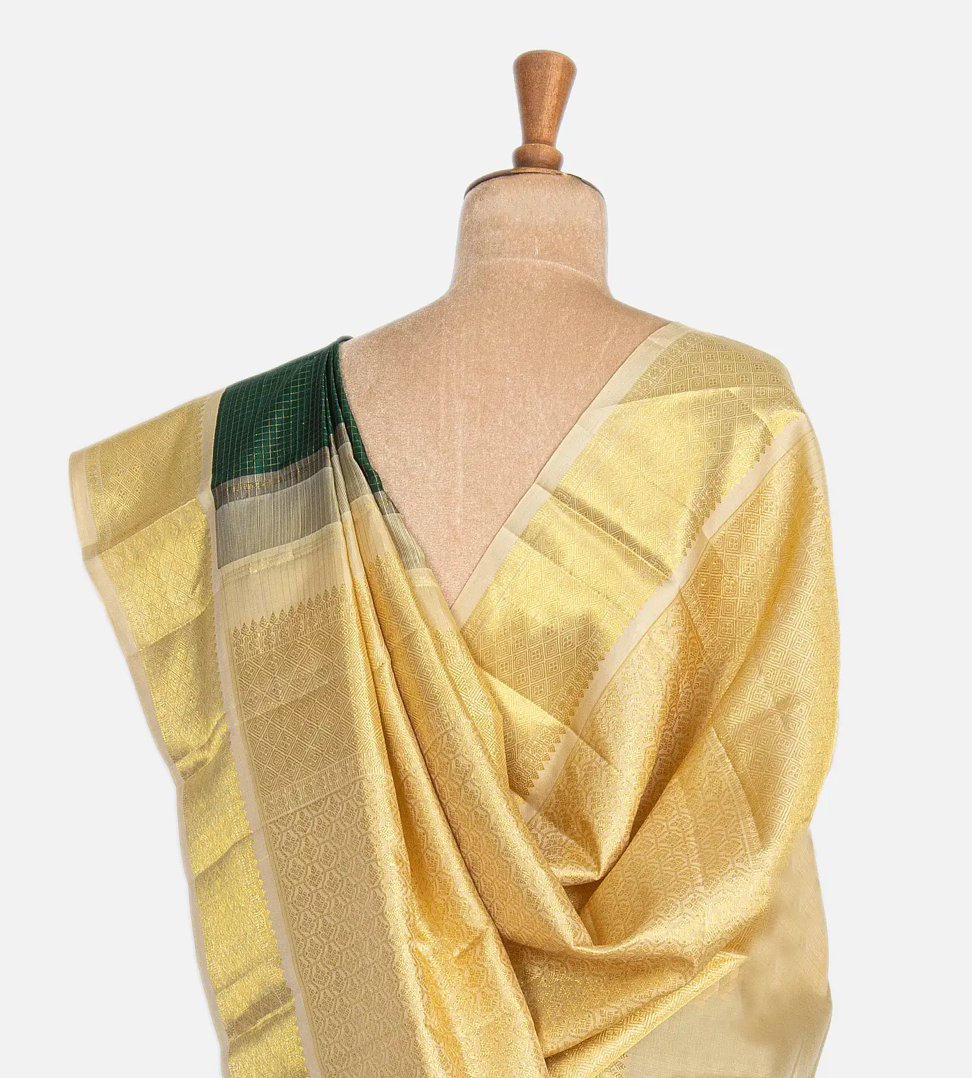 Bottle Green Kanchipuram Silk Saree3
