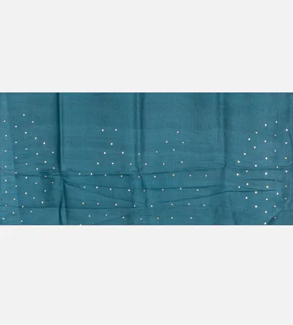 Blue and Green Tussar Embroidery Saree4