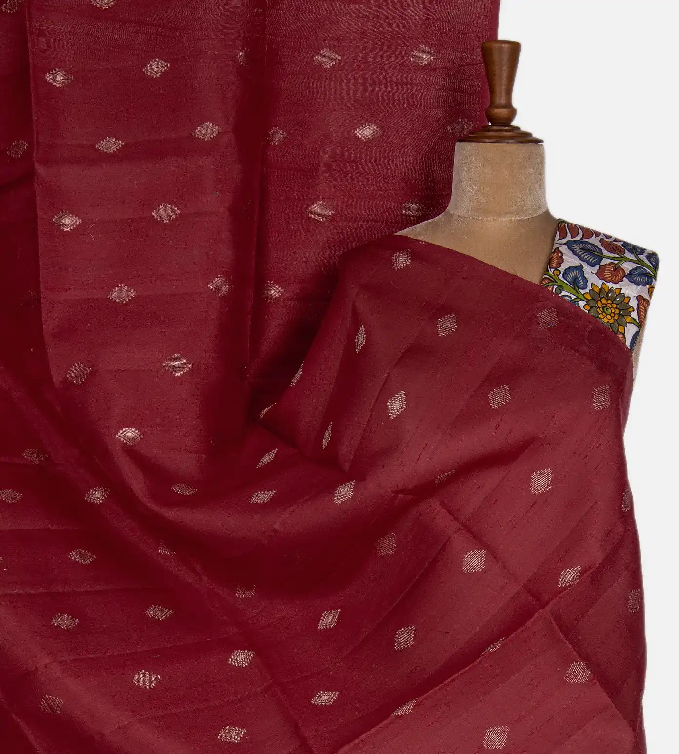 Maroon Raw Silk Saree1