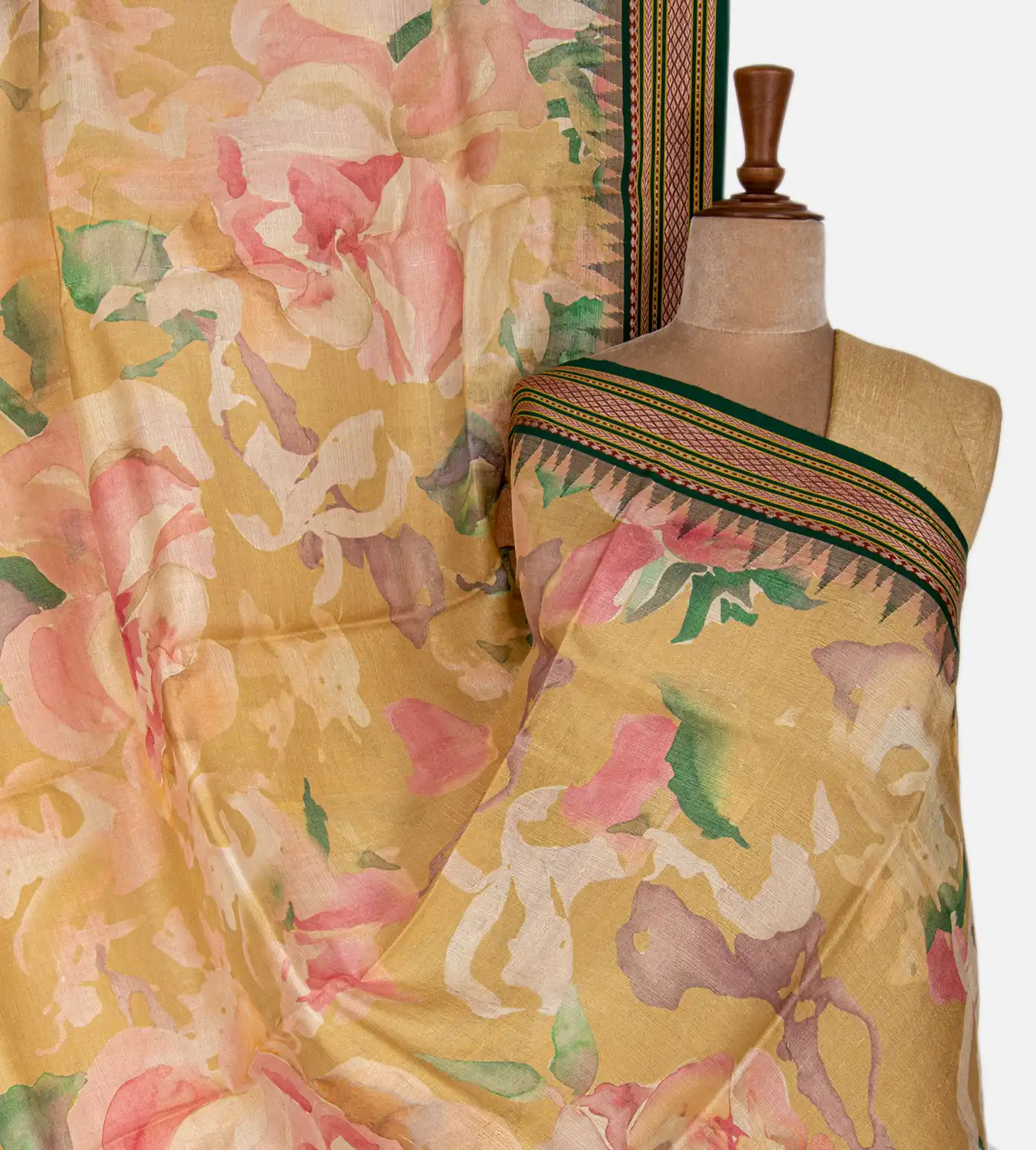 Dark Beige Vidarbha Tussar Saree1