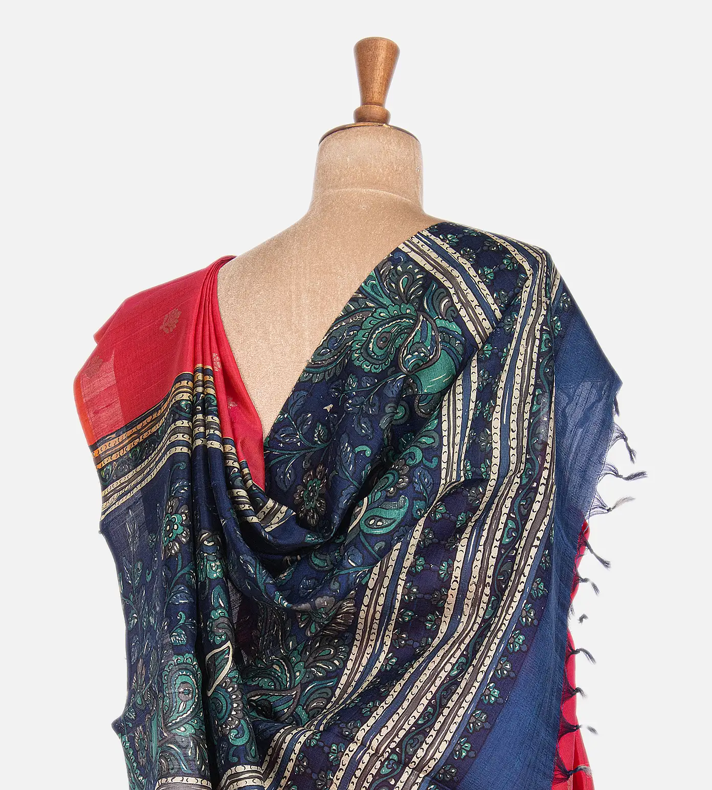 Orangish Pink Raw Silk Saree3