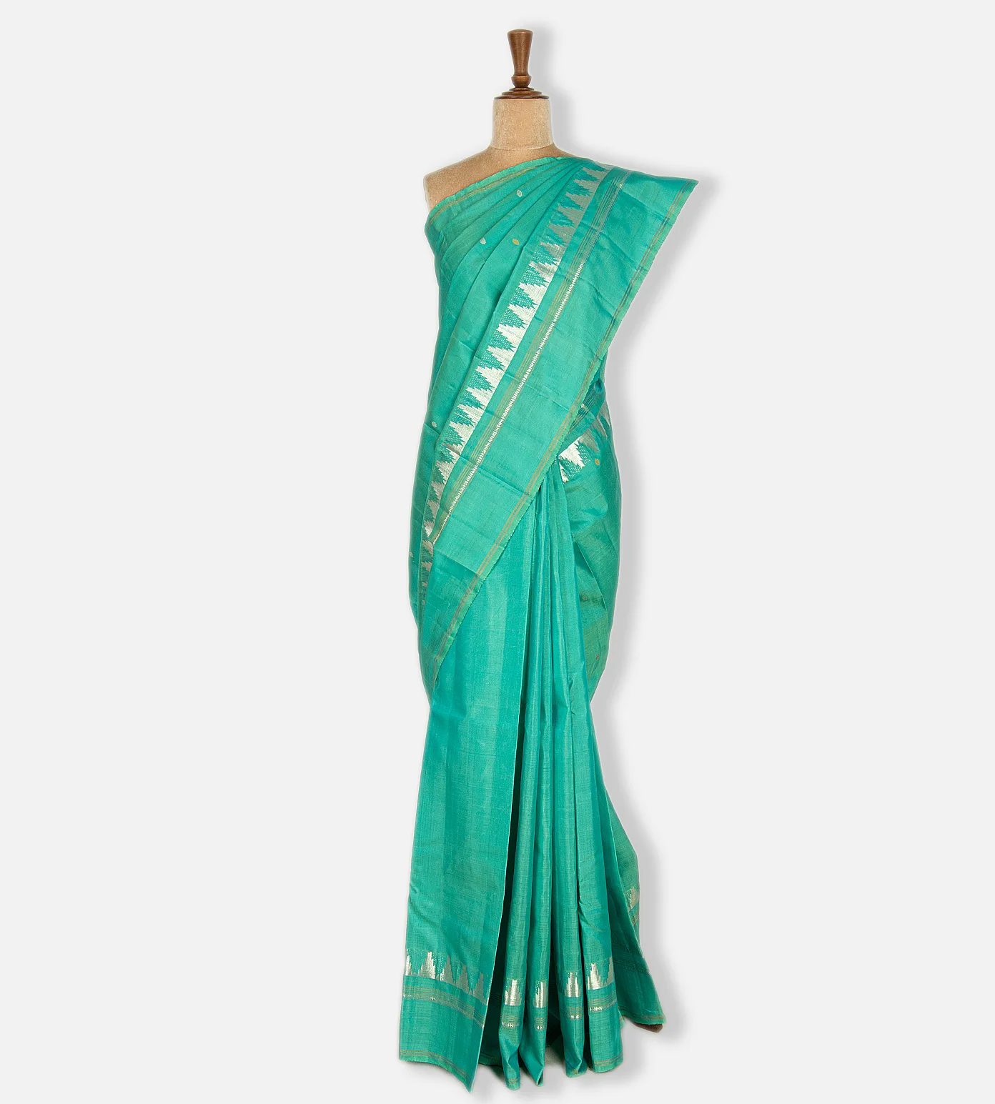 Sea Green Kanchipuram Silk Saree2