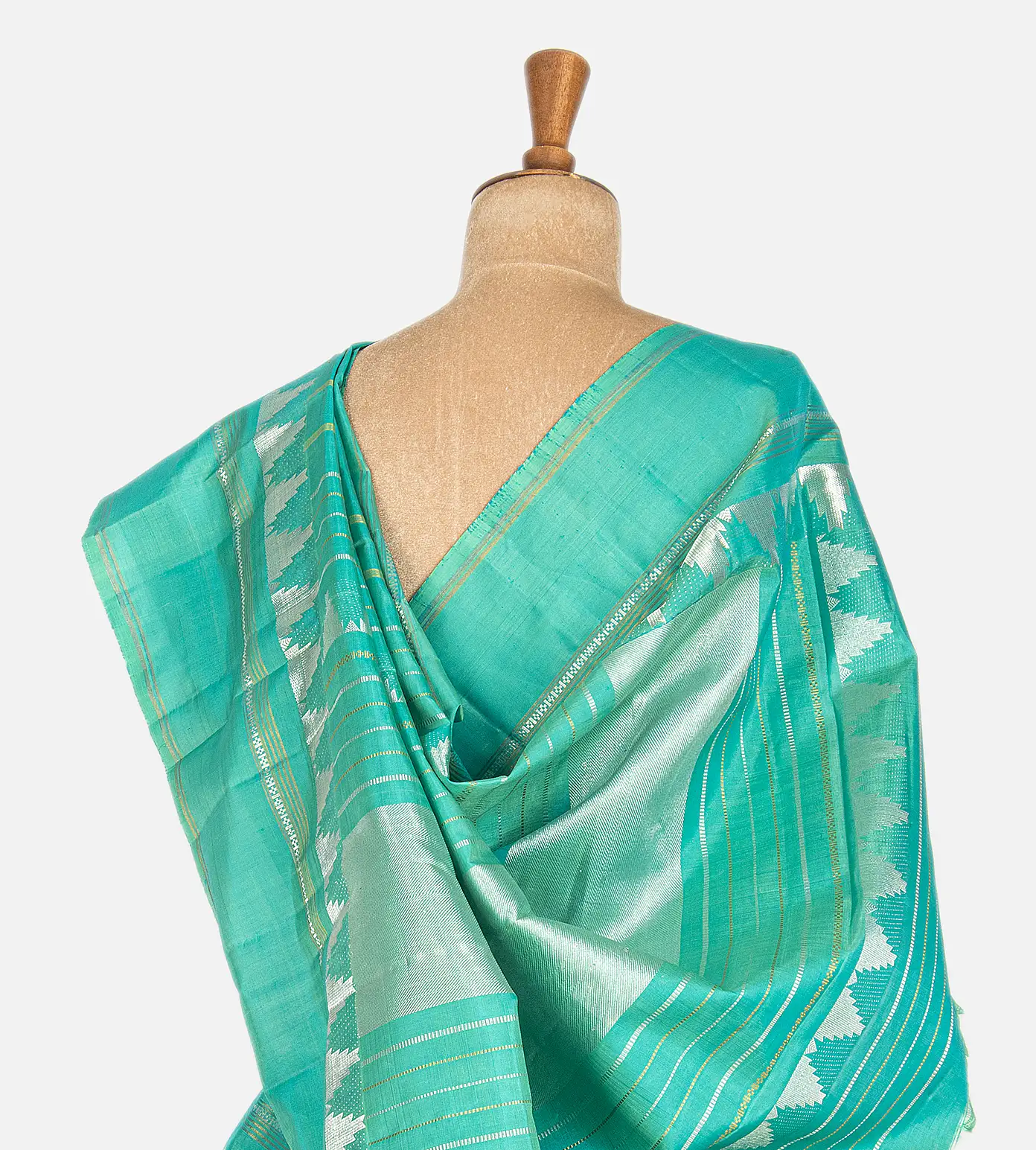 Sea Green Kanchipuram Silk Saree3