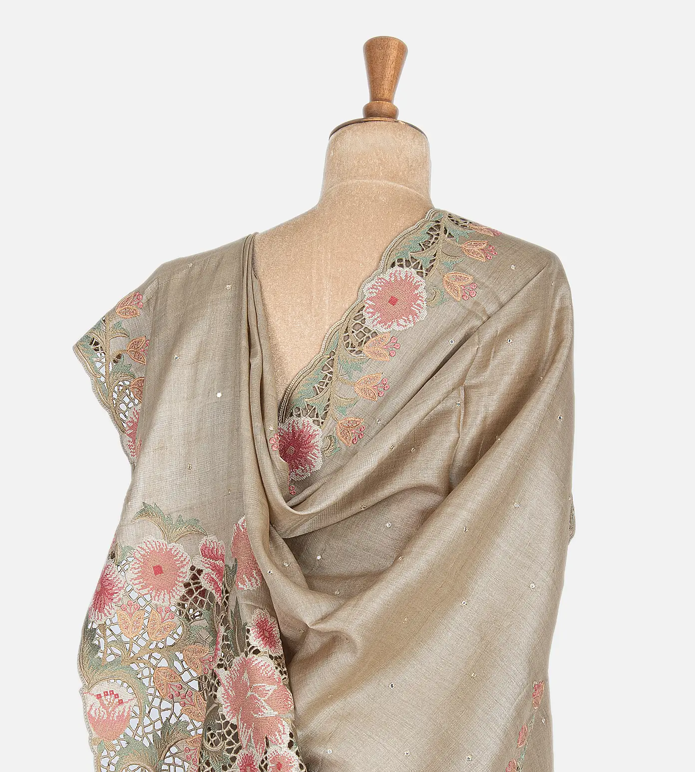 Beige Tussar Saree3