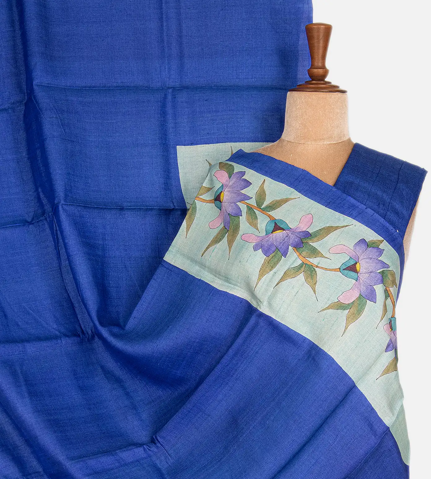 Blue Tussar Saree1