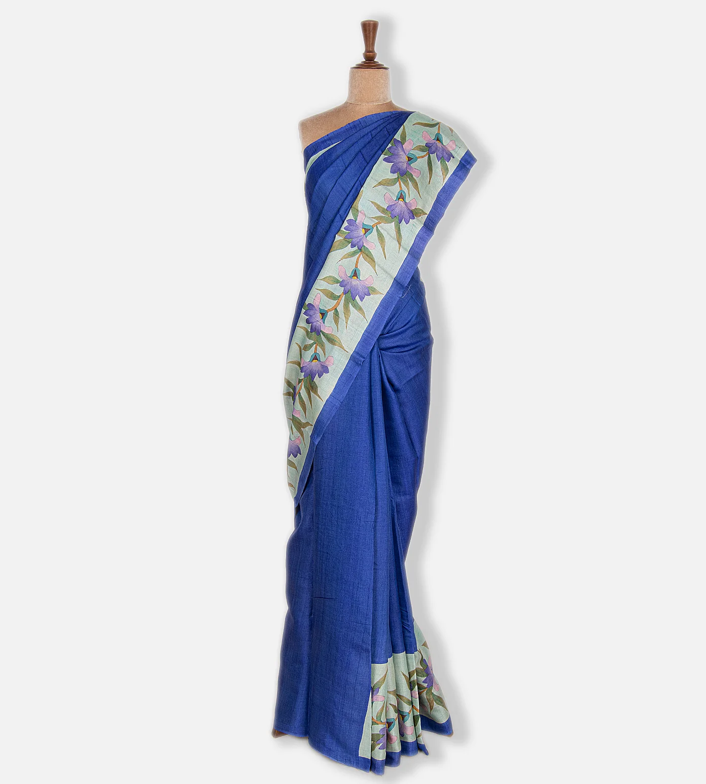 Blue Tussar Saree2