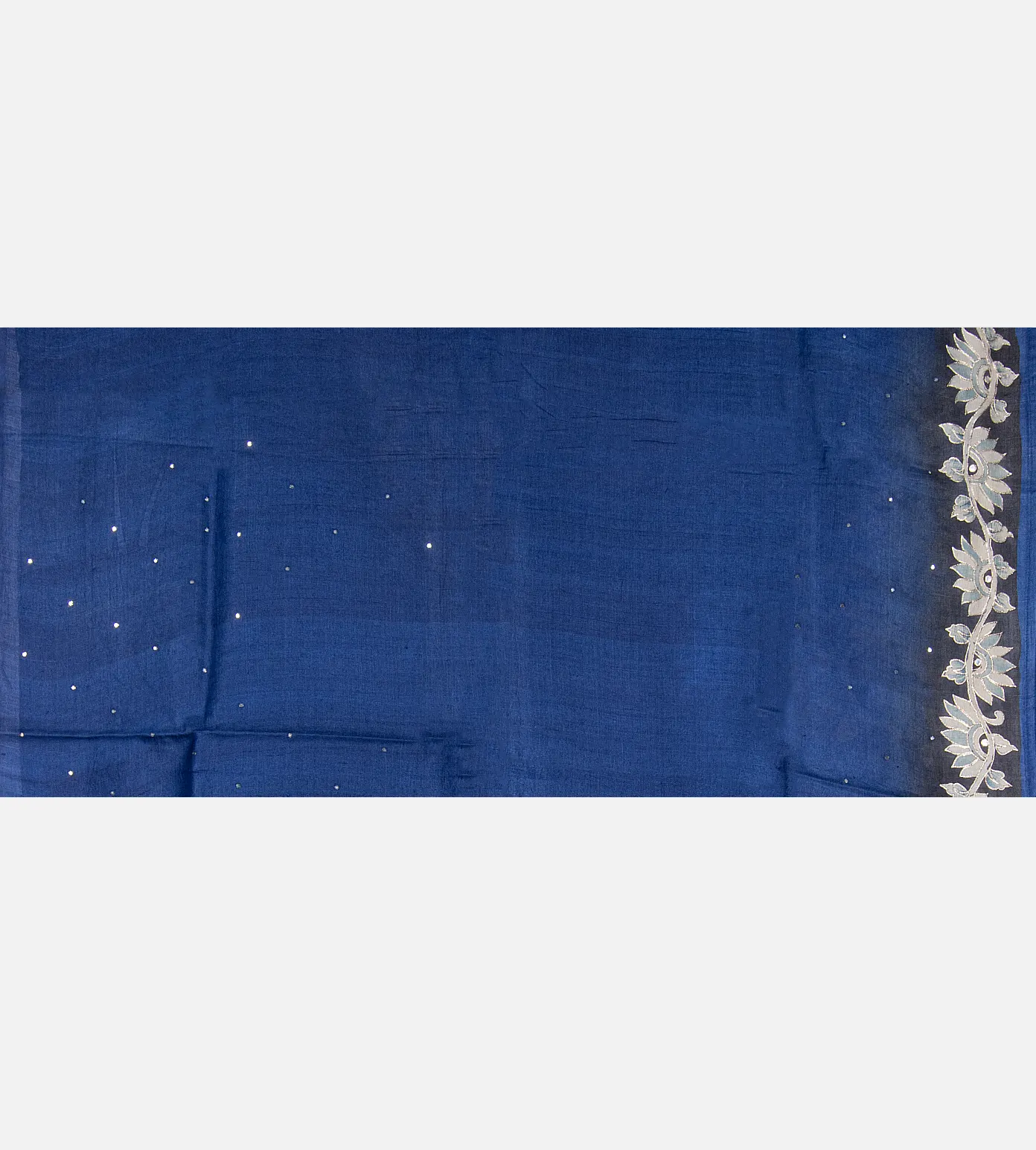 Blue Tussar Embroidery Saree4