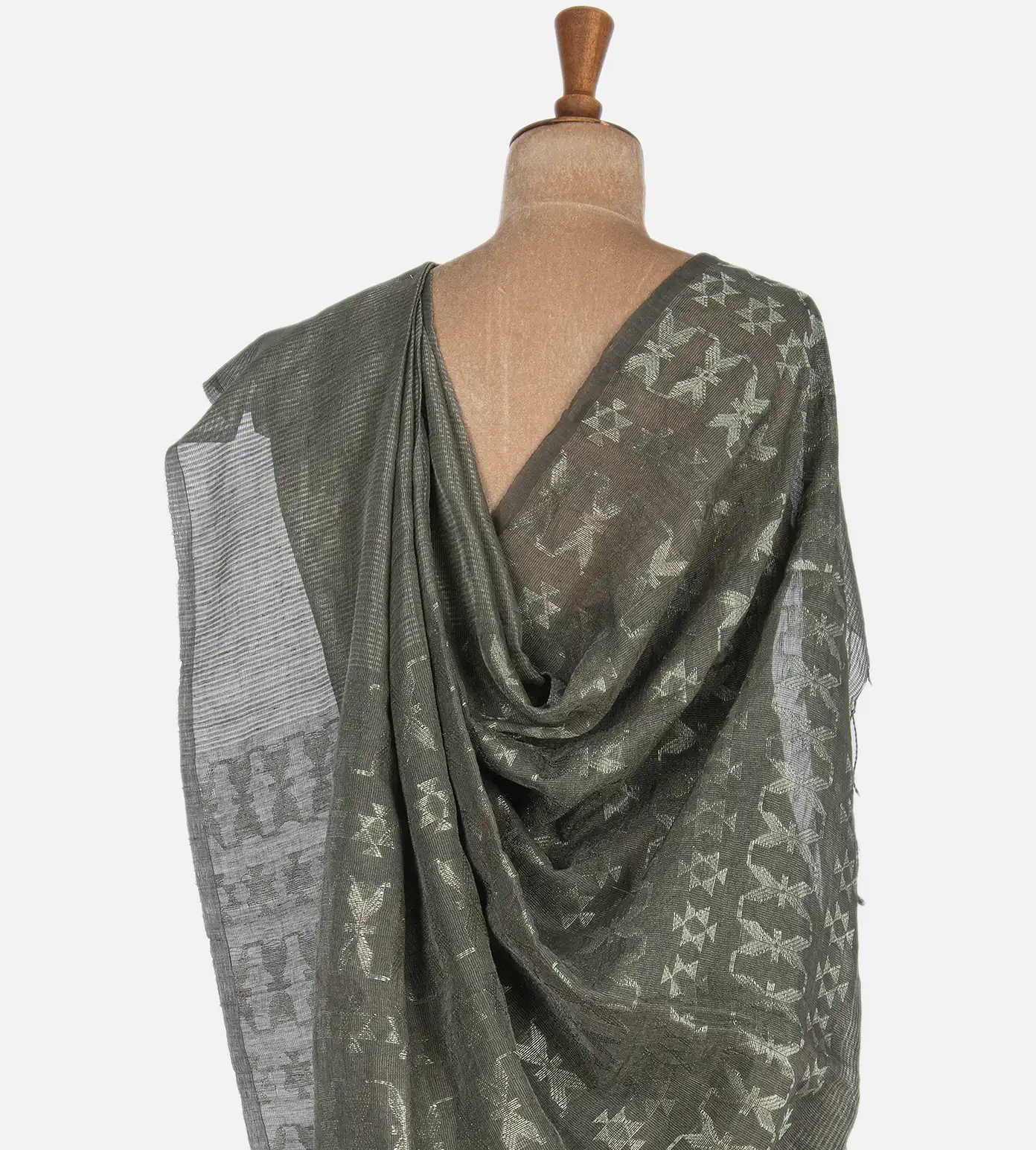 Grey Tussar Saree3