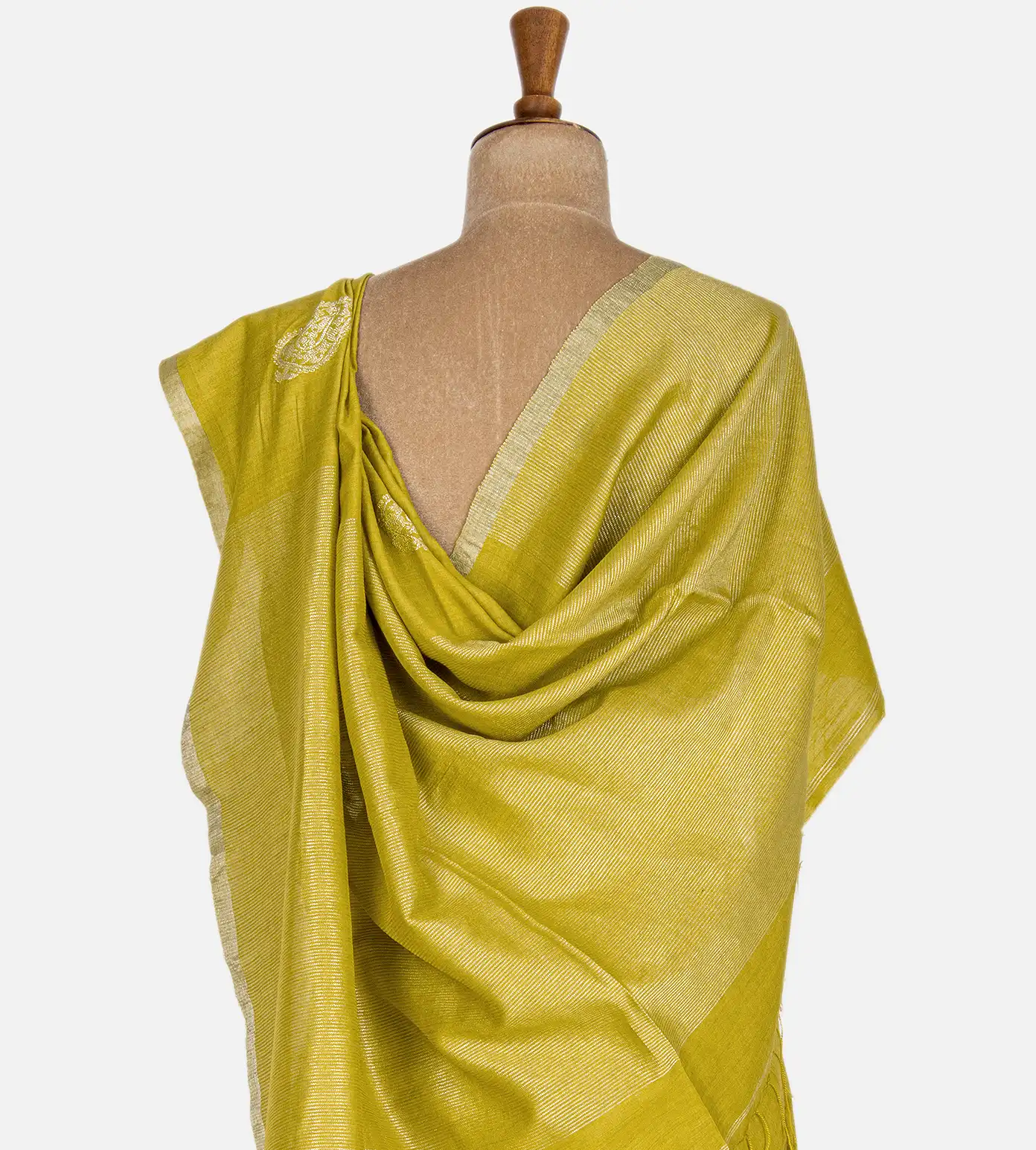 Lime Yellow Tussar Saree3