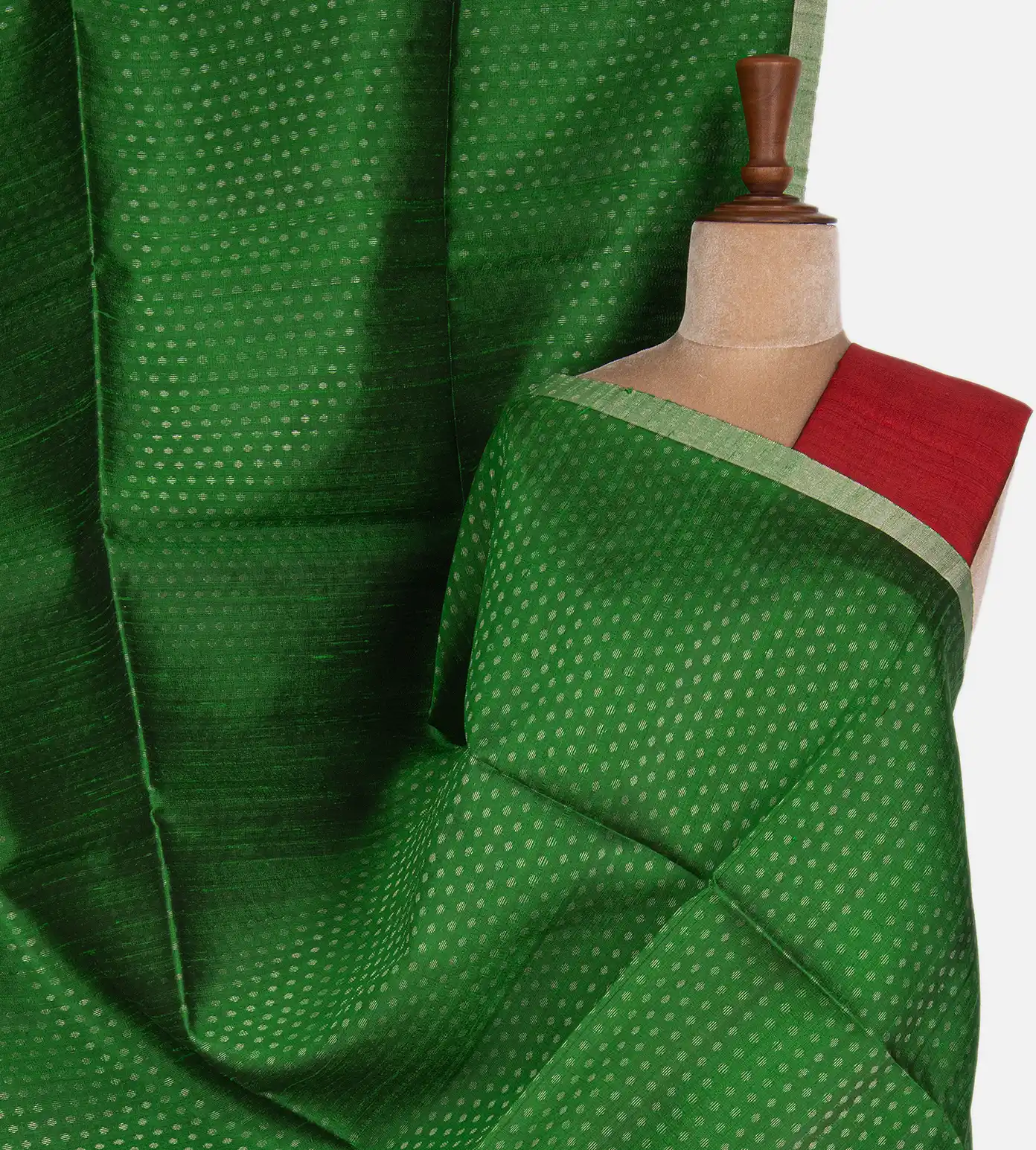 Green Raw Silk Saree1