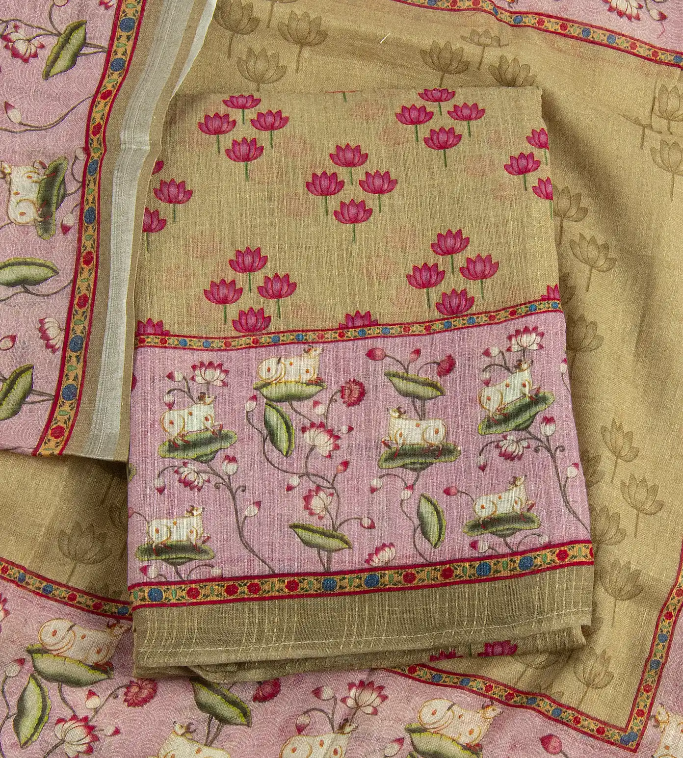 Olive Green Linen Salwar1
