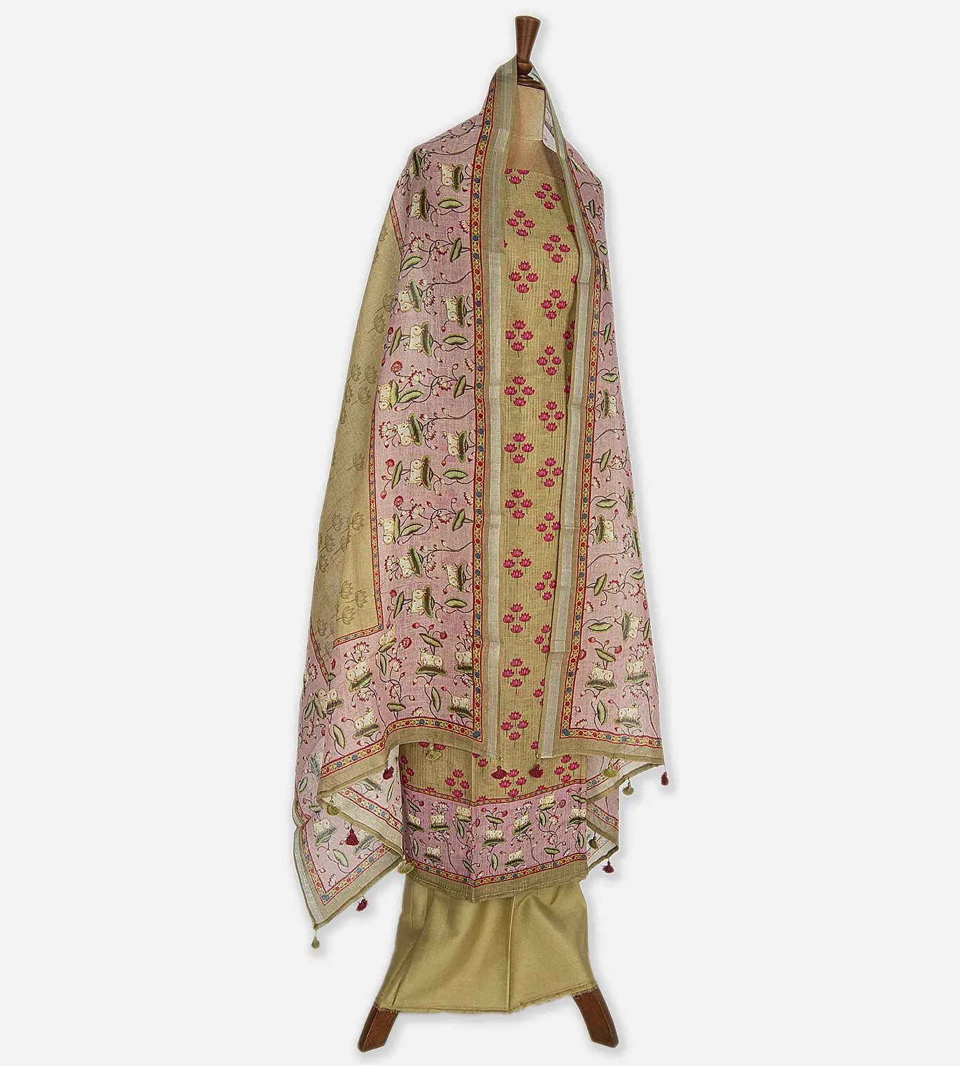 Olive Green Linen Salwar3
