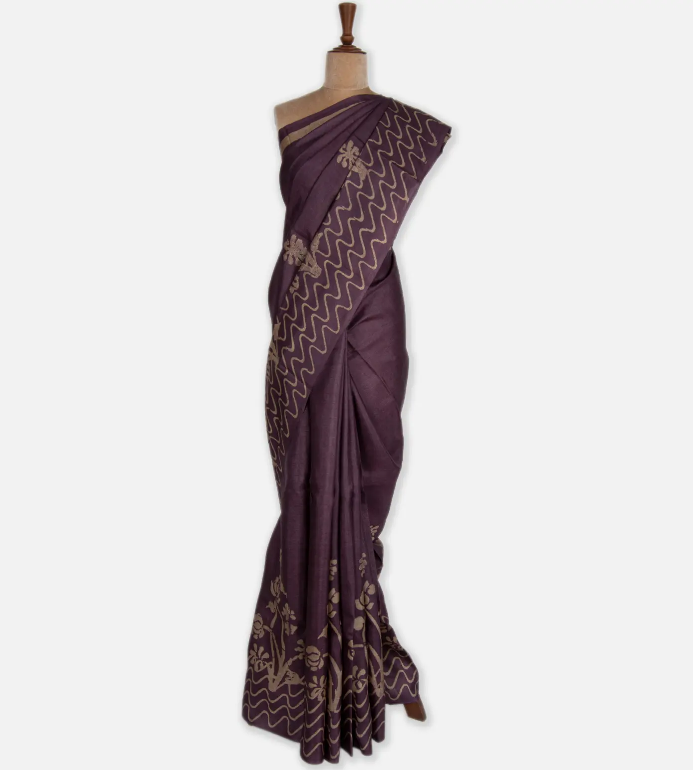Purple Tussar Saree2