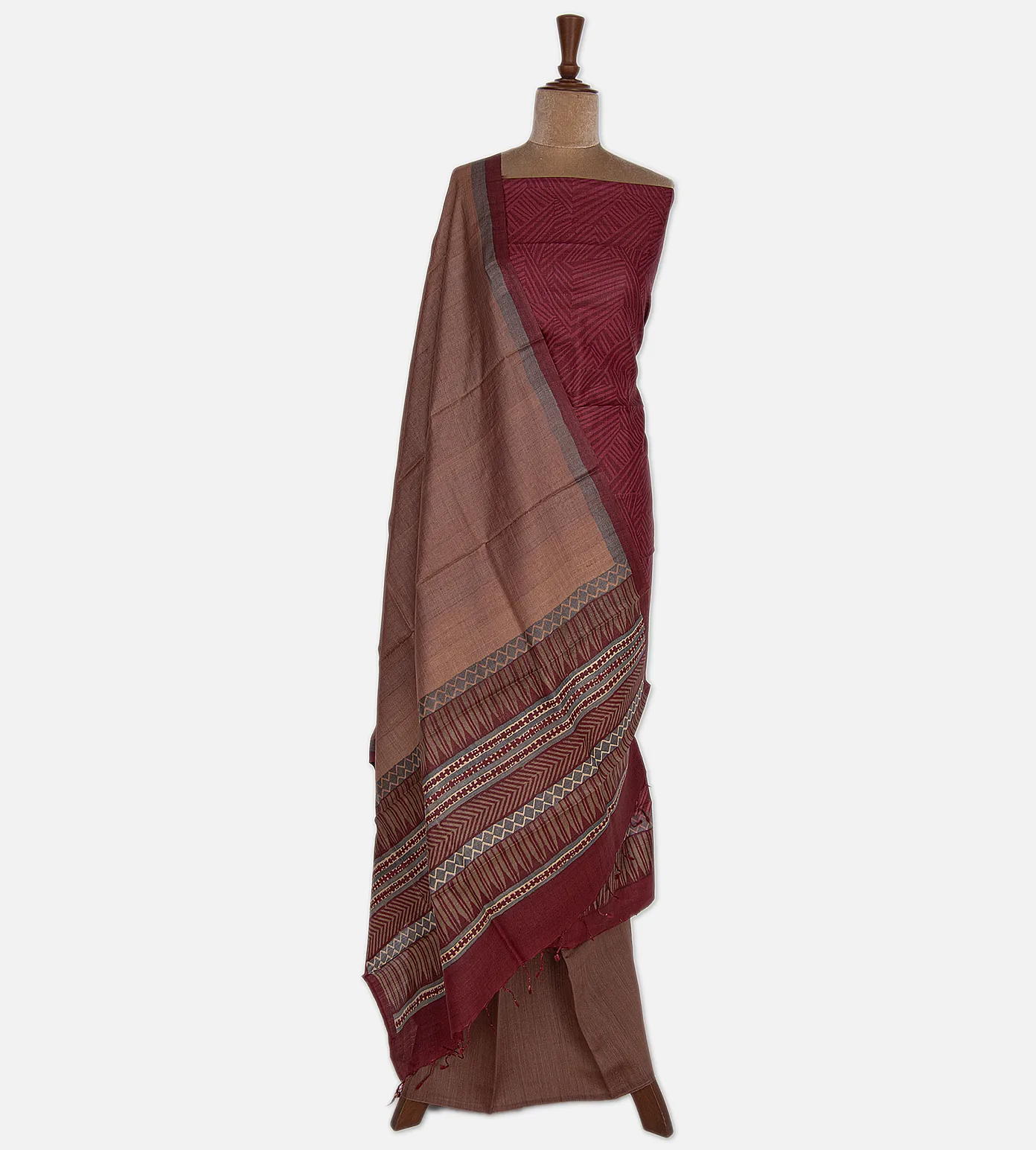 Maroon Tussar Salwar2