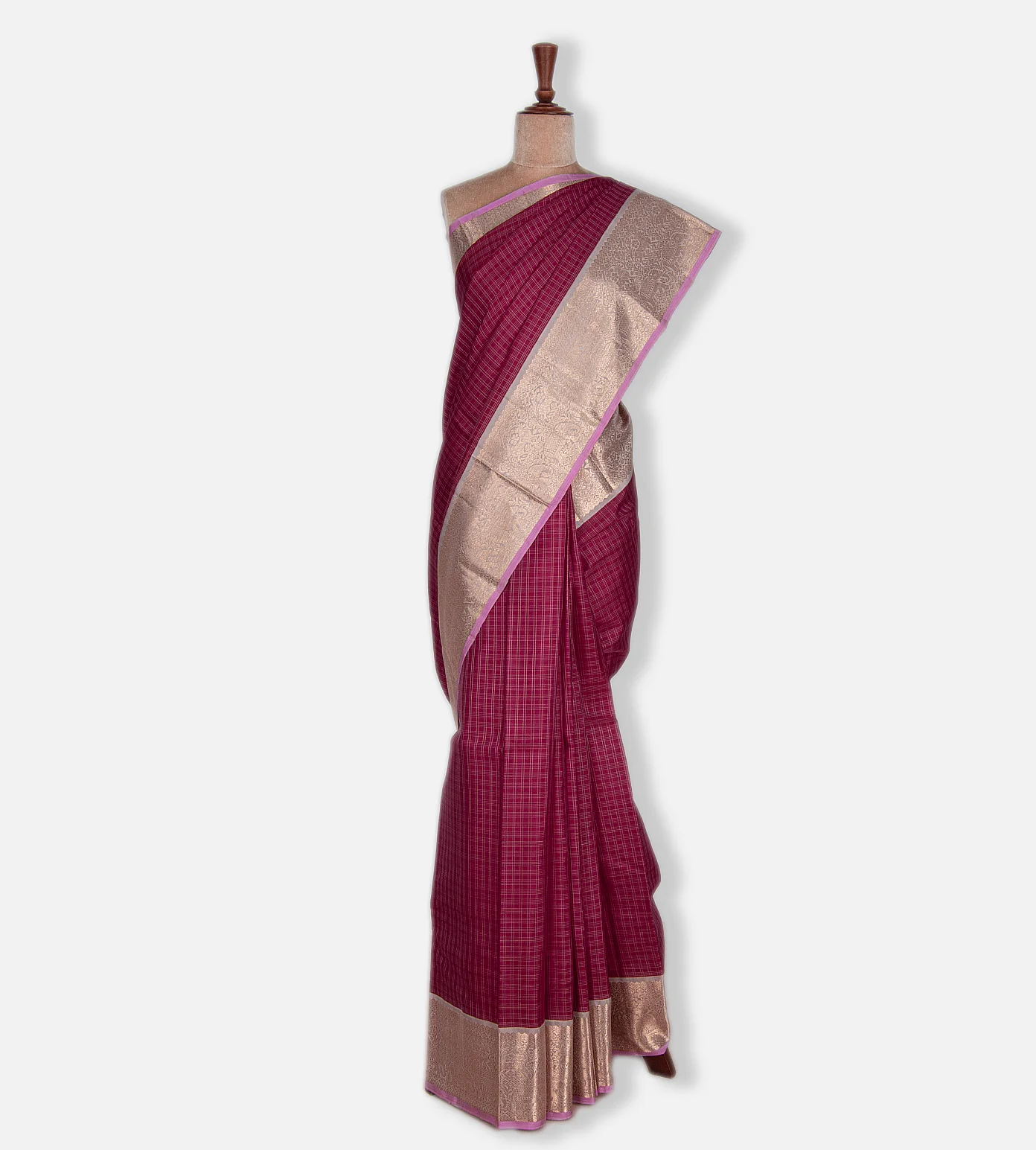 Deep Pink Kanchipuram Silk Saree2
