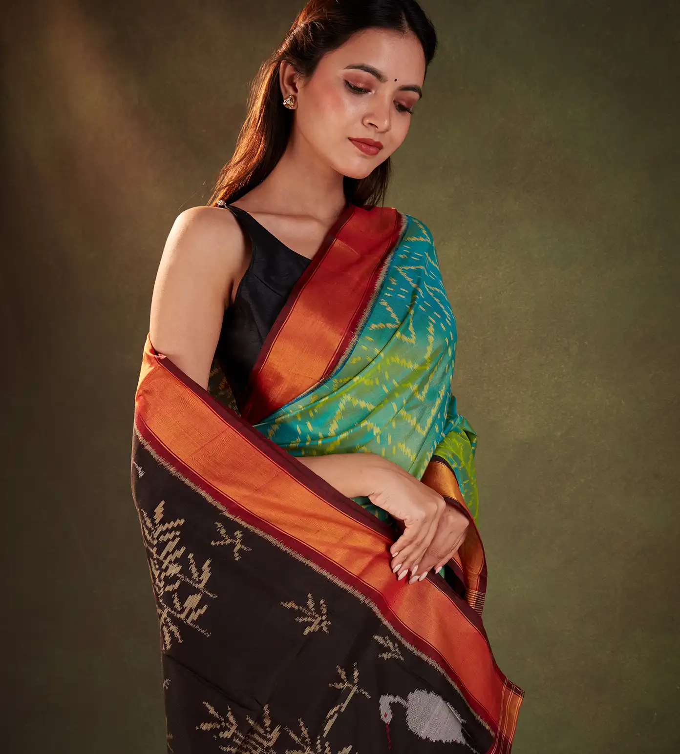 Light Green Patola Silk Saree3