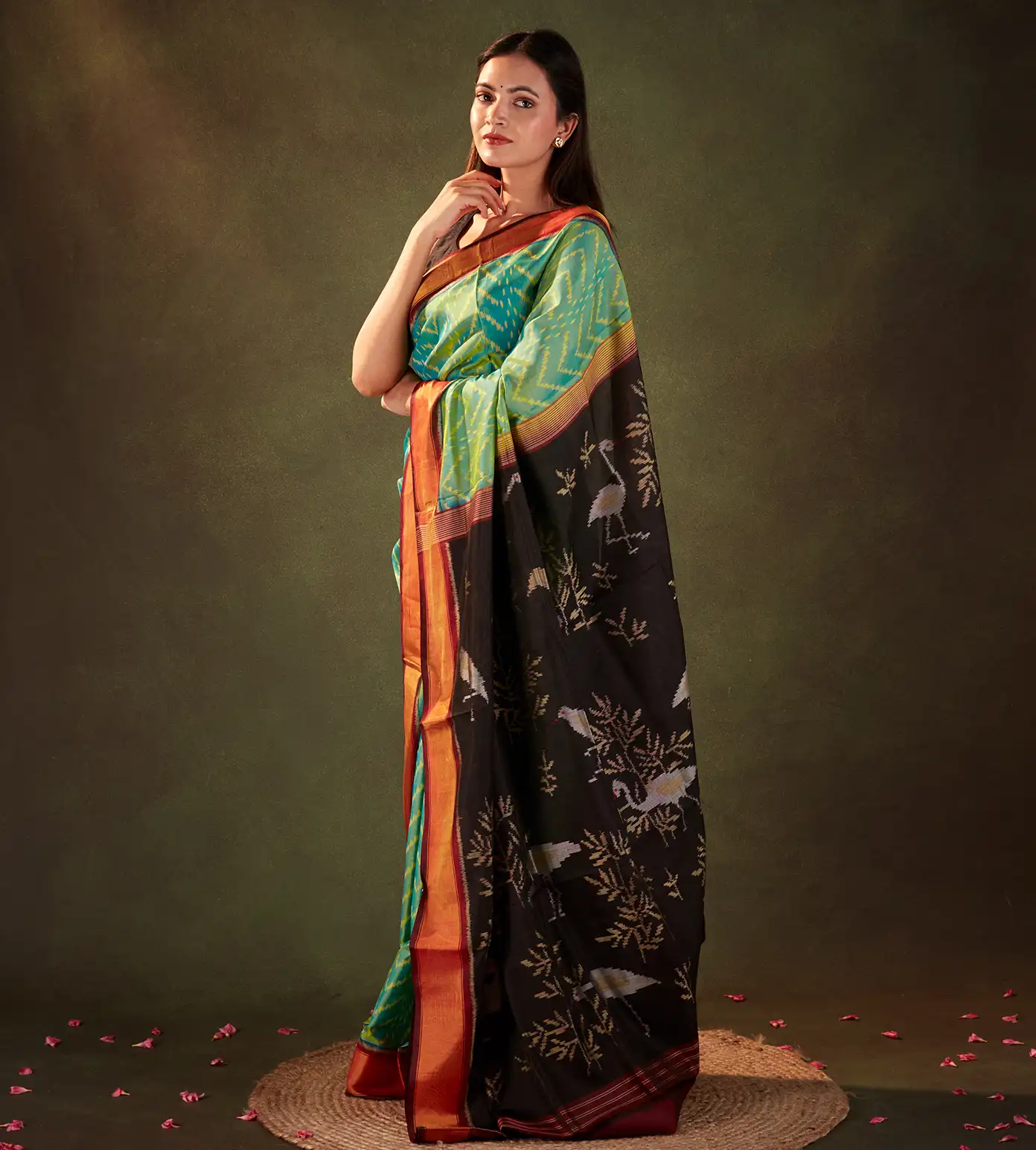 Light Green Patola Silk Saree4