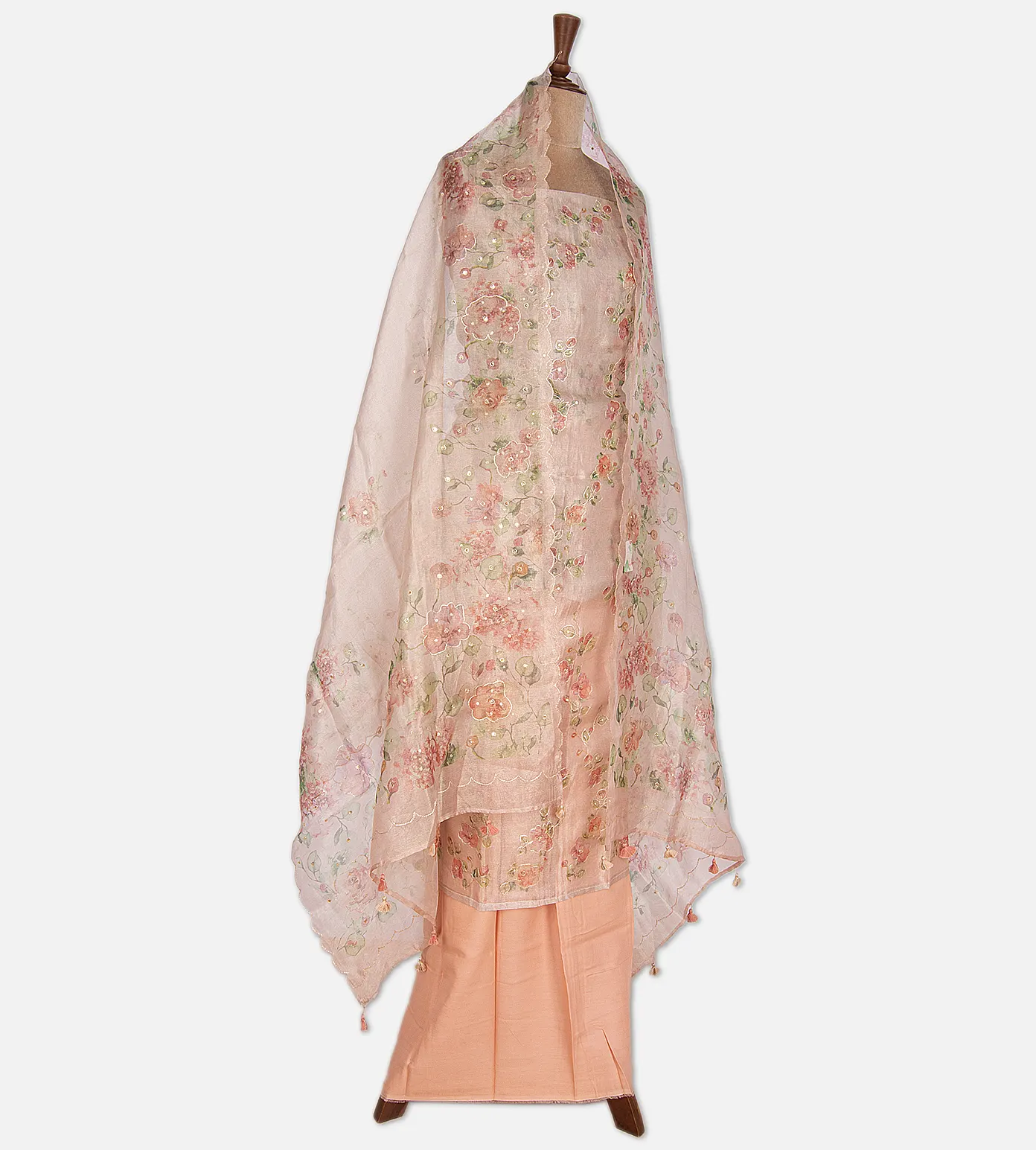 Creme Tissue Organza Embroidery Salwar3