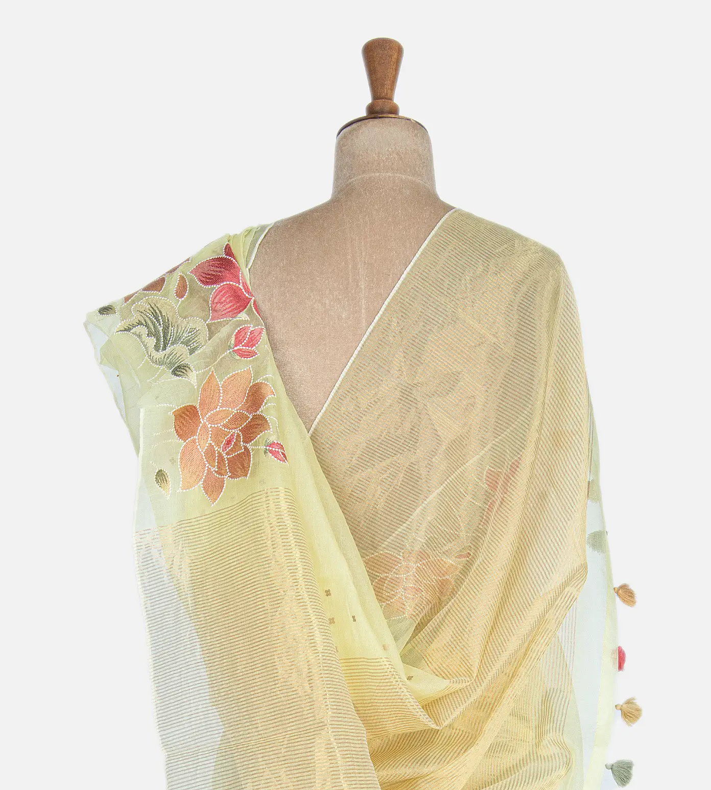 Light Yellow Organza Saree3