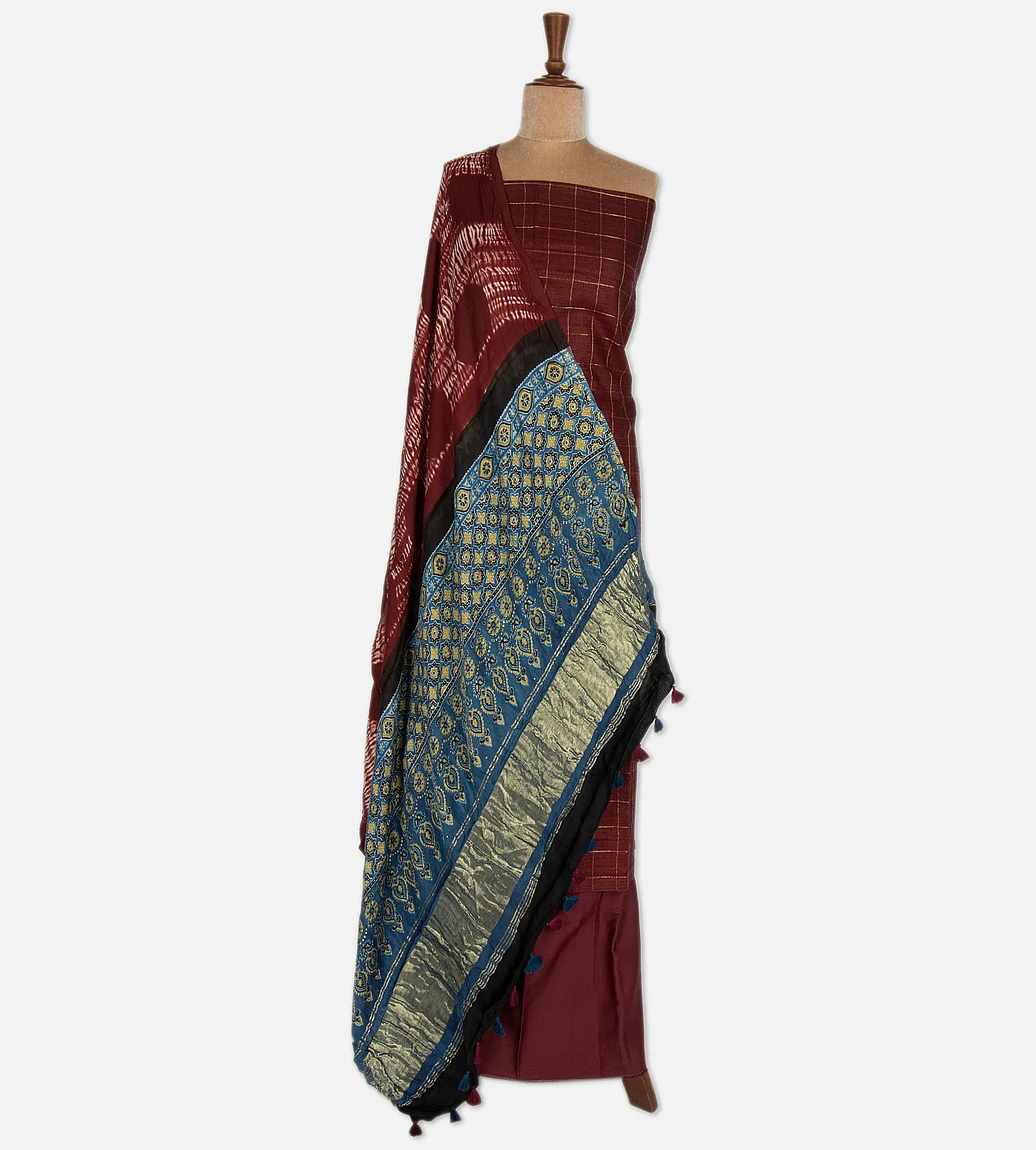 maroon-tussar-salwar-b0841426-b