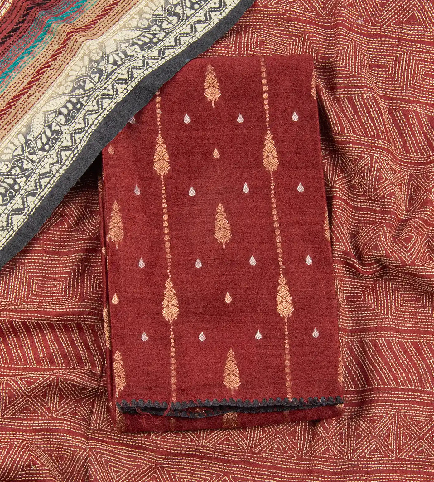 Maroon Tussar Salwar1