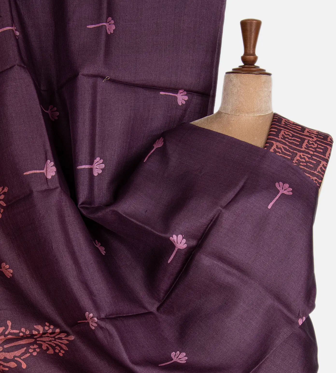 Purple Tussar Saree1