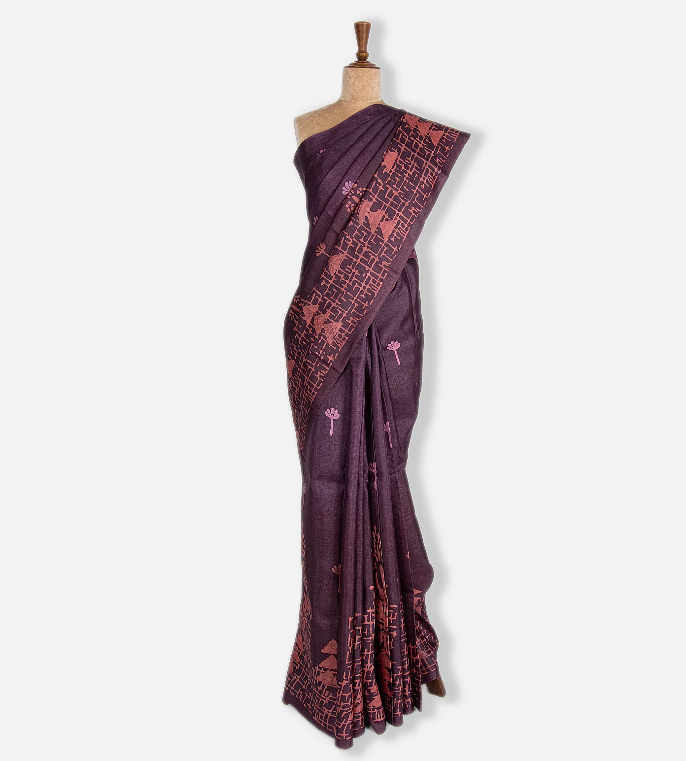Purple Tussar Saree2