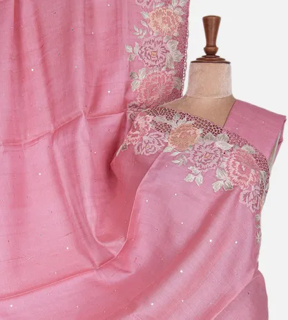 Pink Tussar Embroidered Saree1